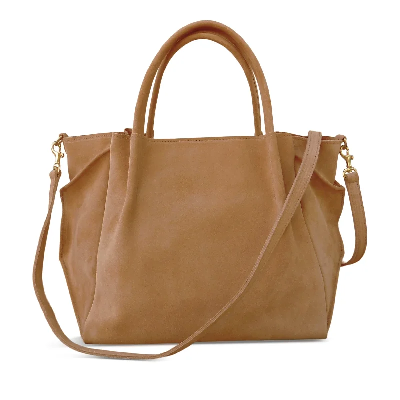 Professional Bags With Office Discounts Zoe Tote in Pane Italian Leather Backed Suede
