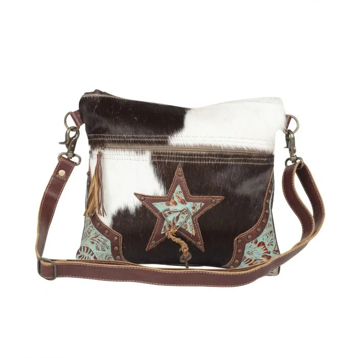 Fashion-Forward Myra Bag: S-4394 "NORTH STAR CANVAS & HAIRON CROSS BODY BAG"