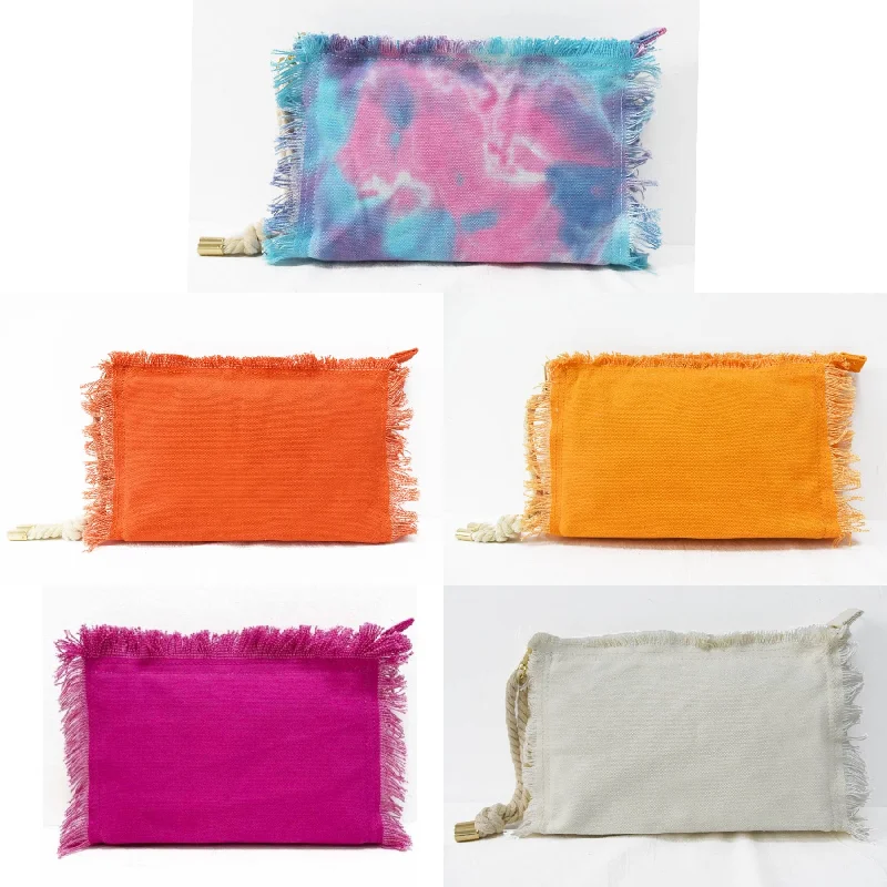 Party Bags For New Year's Eve And Special Occasions Canvas Fringe Clutch - Assorted Colors