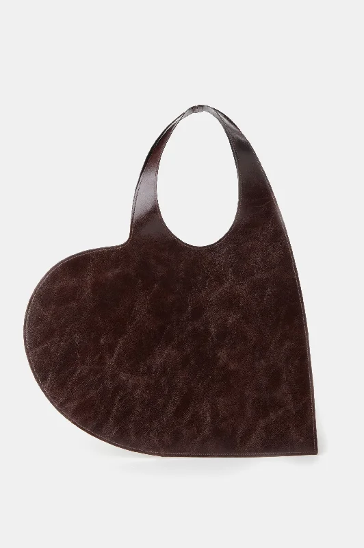 Party Bags For New Year's Eve And Special Occasions Heart Tote Bag in Brown