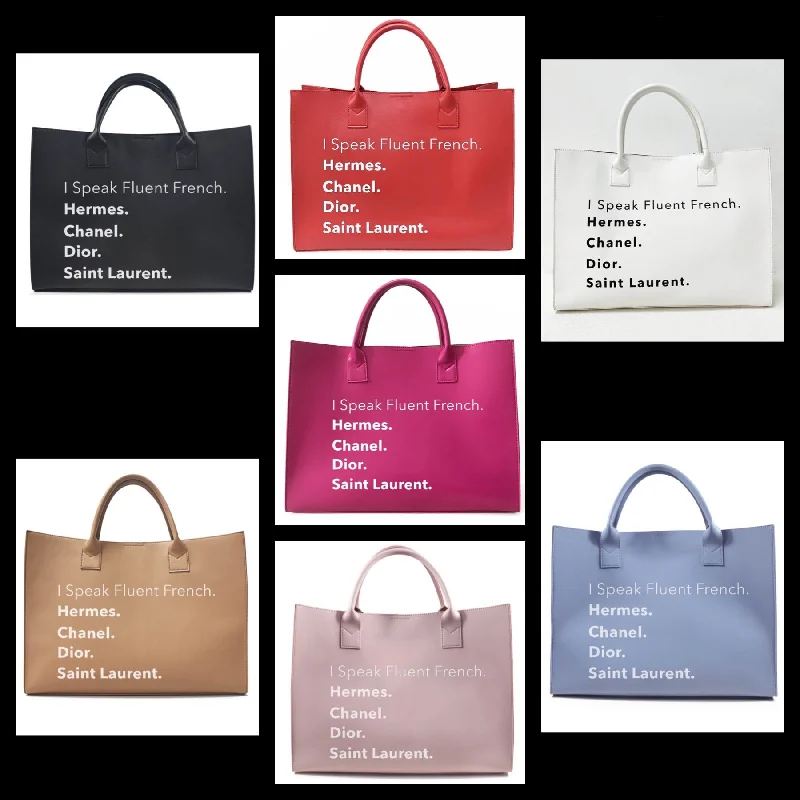 Cyber Monday Discounts On Bags I Speak French Vegan Leather Tote - Assorted Colors