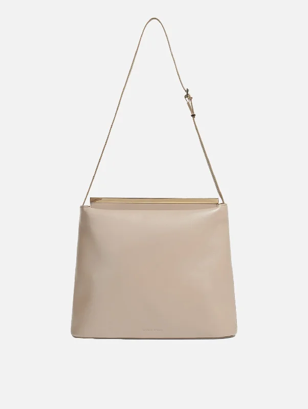 Stylish Yet Affordable Bags Linda Leather Shoulder Bag in Taupe