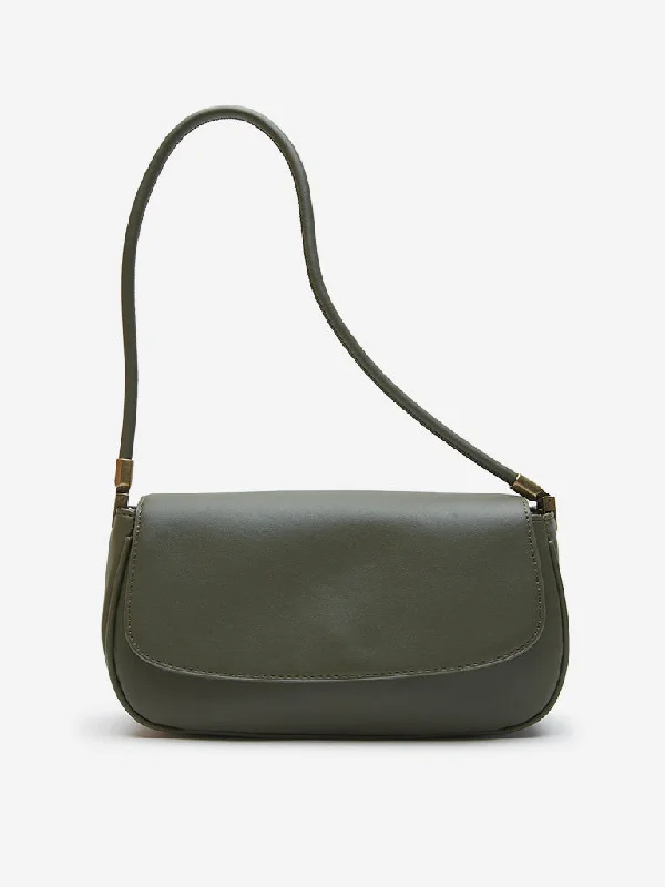 Bag For Luxury Lovers LOV Olive Solid Baguette Bag