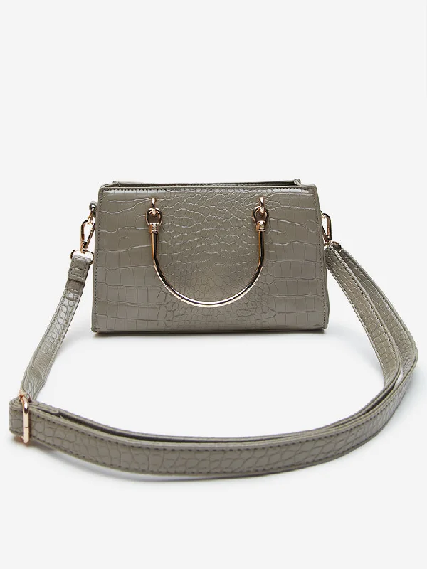 Seasonal Clearance Bags For Summer, Winter, Etc. LOV Taupe Textured Satchel Bag