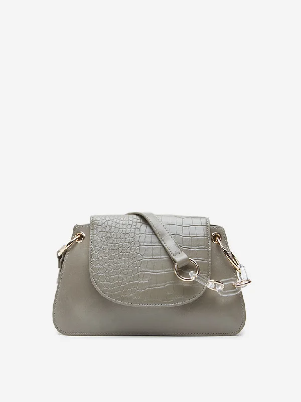 Stylish Bags For Fashion Bloggers With Promotions LOV Taupe Textured Sling Bag