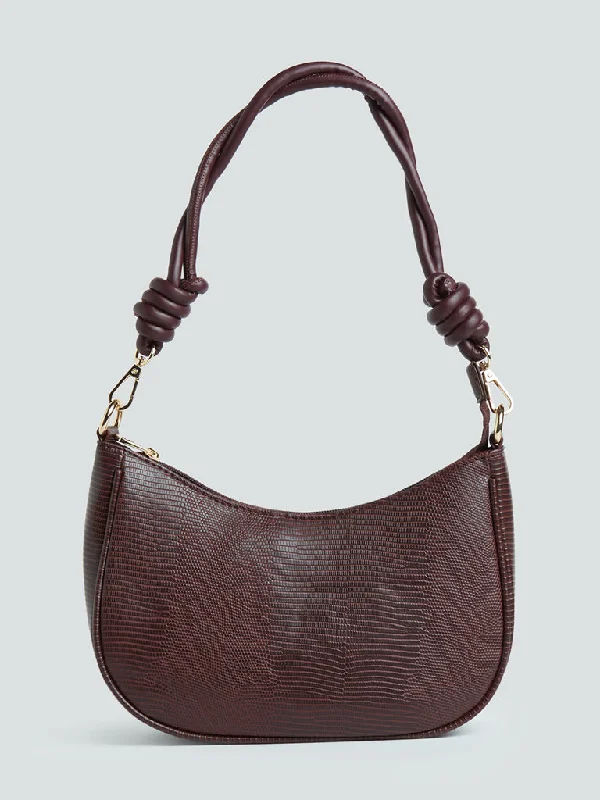 Black Friday And Cyber Monday Bag Deals LOV Wine Croc-Textured Shoulder Bag