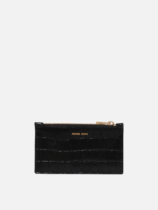 Inspired Bags For Affordable Luxury Lucy Card Holder in Black Embossed