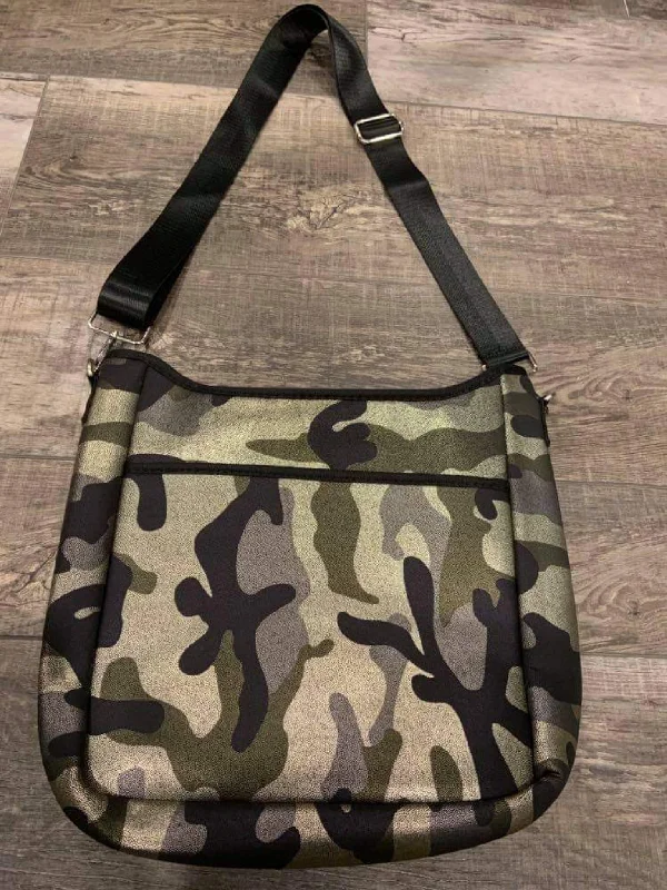 Lightweight Bags With Clearance Prices Neoprene Messenger with Solid Black Strap - Metallic Camo