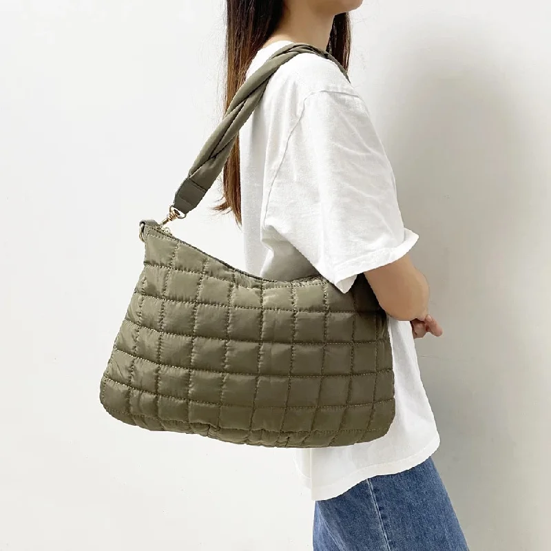 Luxurious Bags With Limited-Time Offers Nylon Puffer ShoulderBag - Olive, Black or Ivory