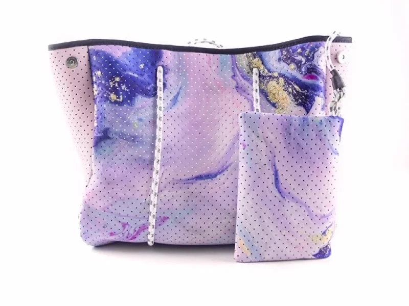 Affordable Bags For Budget Shoppers Pink Geode Neoprene Tote