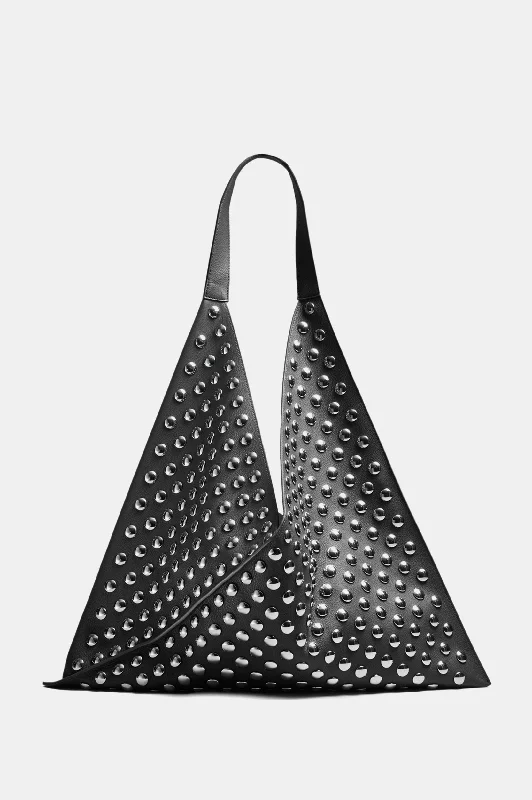 Urban Bags For City Life And Streetwear Fashion Sara Tote Bag with Silver Studs in Black