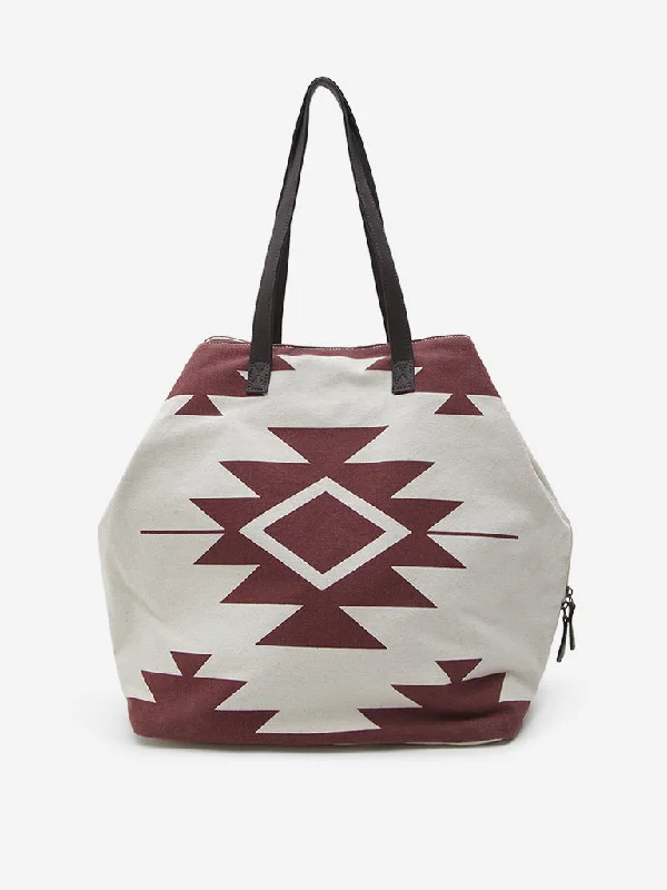 Luxurious But Budget-Friendly Bags Westside Accessories Beige & Maroon Abstract Shoulder Bag