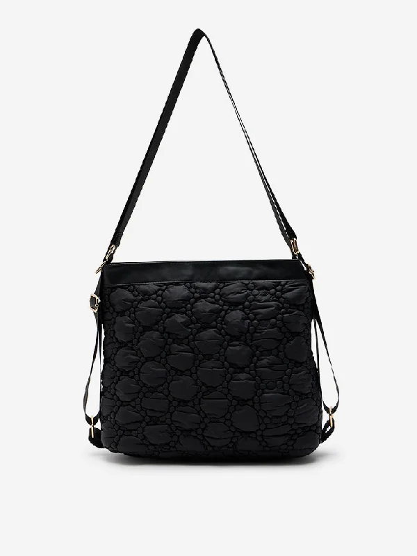 Luxury Seekers Westside Accessories Black Quilted Hand Bag