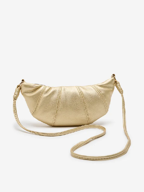 Luxurious But Budget-Friendly Bags Westside Accessories Gold Croissant Sling Bag