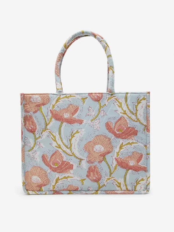 Uxury Designer Handbag Brands Westside Accessories Multicolour Floral Printed Tote Bag