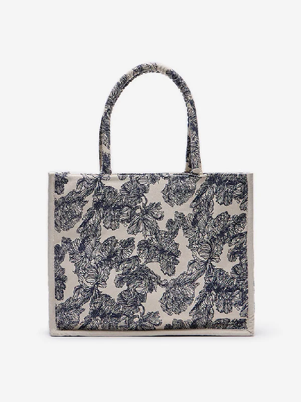 Bags With Seasonal Sales Westside Accessories Navy Floral Printed Hand Bag