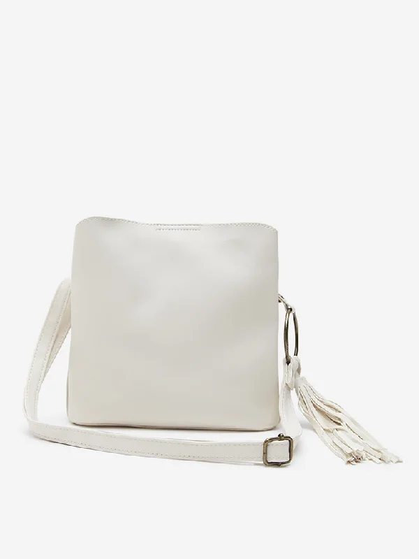 Flash Sale On Premium Bags Westside Accessories Off-White Tassel-Detailed Sling Bag