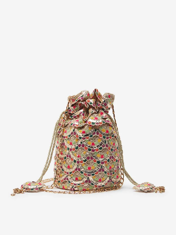 Cyber Monday Discounts On Bags Westside Multicolour Scalloped Design Potli Bag