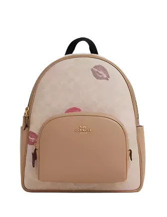 Cyber Monday Discounts On Bags Coach Court Backpack In Signature Canvas With Lips Print