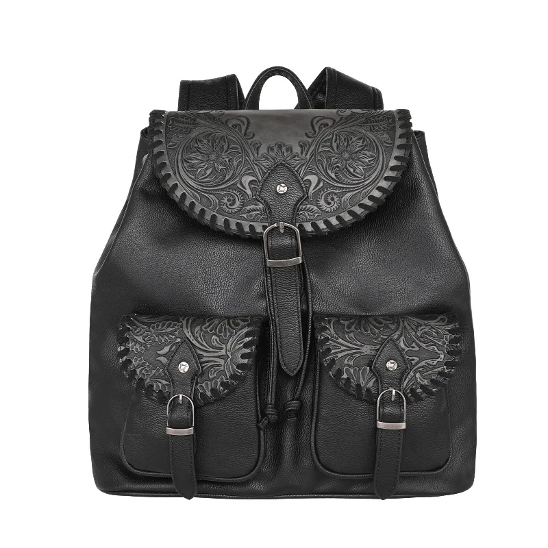 Bag For Modern Fashion MW1173-9110 Montana West Tooled Collection Backpack - Black