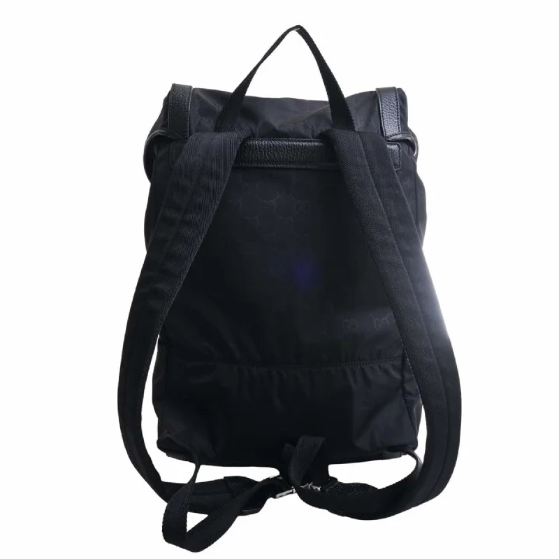 Lightweight And Functional Bags For Travel And Work GUCCI GG nylon backpack rucksack 510336 black ladies