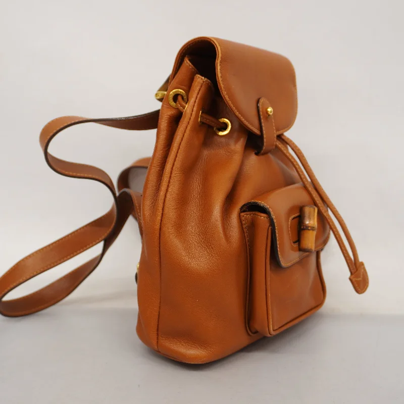 Scratch-Resistant And Luxury Sale Bags GUCCI  Bamboo Rucksack 003 2058 0030 Undefined,Leather Backpack Brown