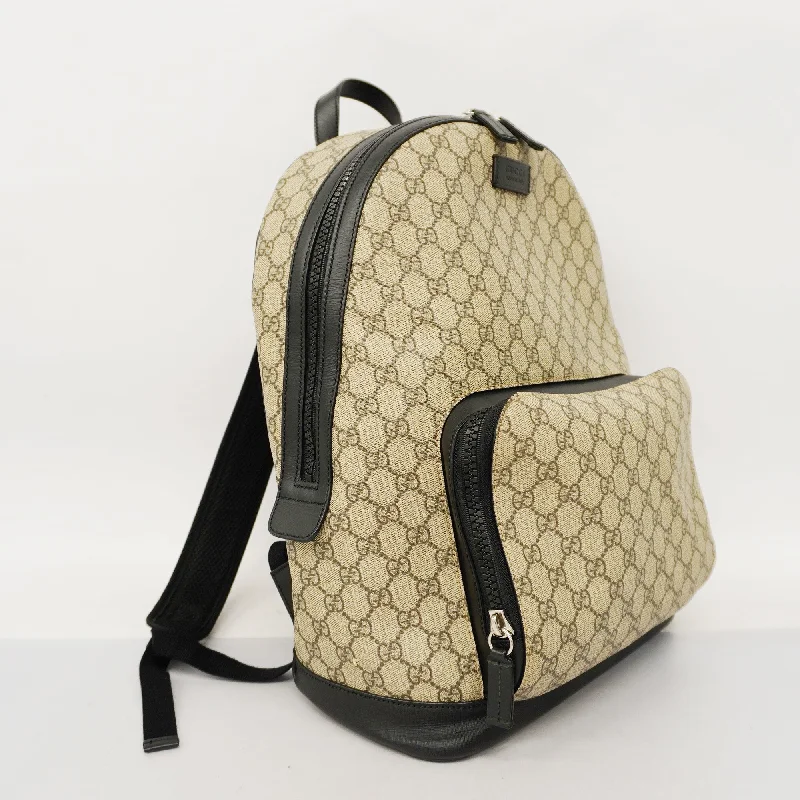 Seasonal Clearance Bags For Summer, Winter, Etc. GUCCI  Rucksack 406370 Unisex Leather,GG Supreme Backpack Beige,Black