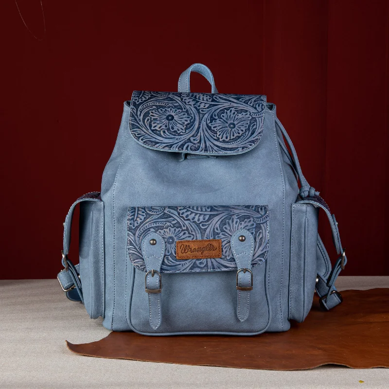 Festival Bags For Concerts And Events WG12-9110B  Wrangler Vintage Floral Tooled Backpack - Jean