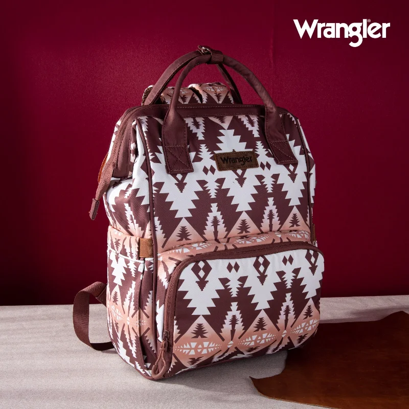 Limited-Time Offer On Trendy Bags WG2204-9110  Wrangler Aztec Printed Callie Backpack - Brown