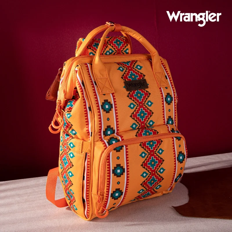 Modern And Limited-Time Offer Bags WG2204-9110  Wrangler Aztec Printed Callie Backpack - Mustard