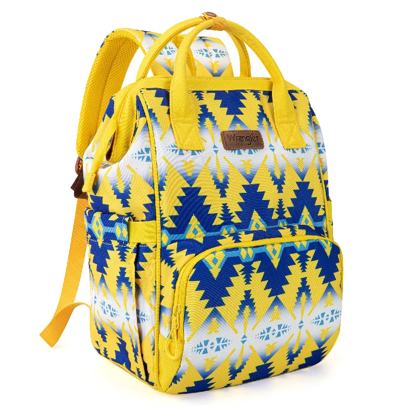 Everyday Bags For Work, School, Or Errands WG2204-9110   Wrangler Aztec Printed Callie Backpack -  Yellow