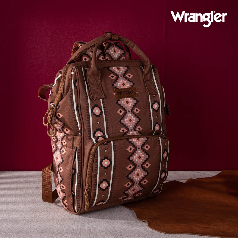 Bags For College Students On A Budget WG2204-9110 Wrangler Aztec Printed Callie Backpack- Camel