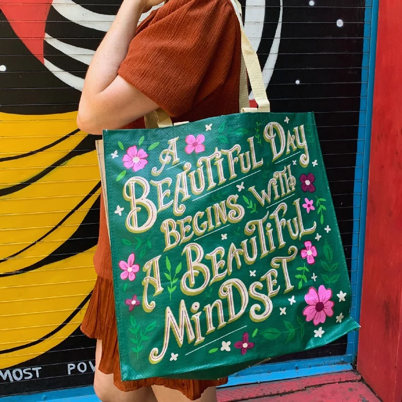 Seasonal Sale Bags A Beautiful Day Begins With A Beautiful Mindset Floral Market Tote Bag