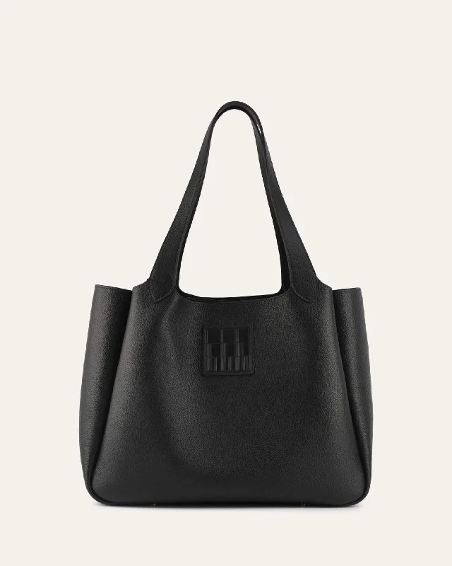 Bold Fashionistas ALPHA TOTE BAG BLACK LEATHER