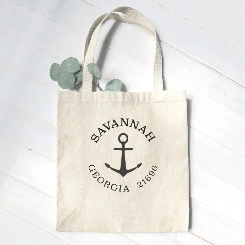 Bags For Free-Spirited And Artistic Styles Anchor w/ City and State - Canvas Tote Bag