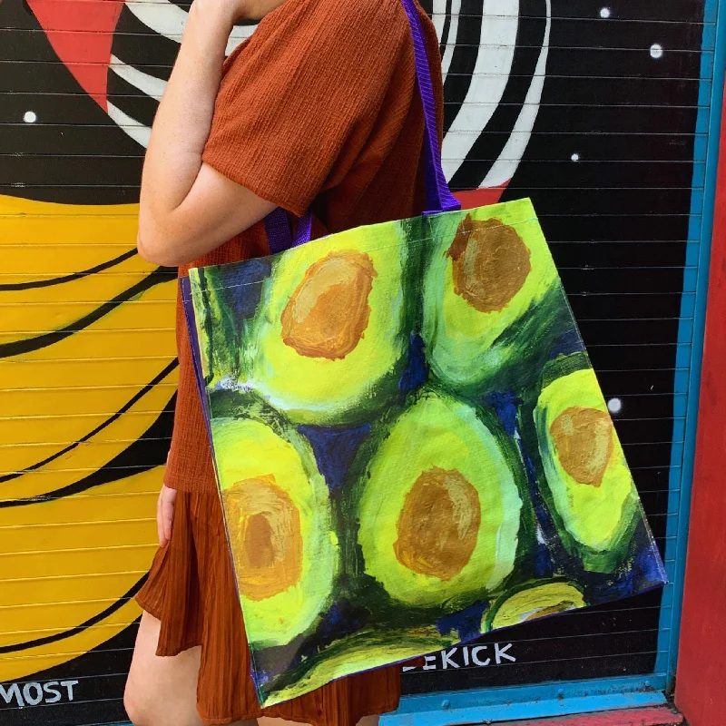 Luxury Seekers Avocado Market Tote Bag | 15.50" x 15.25" x 6"