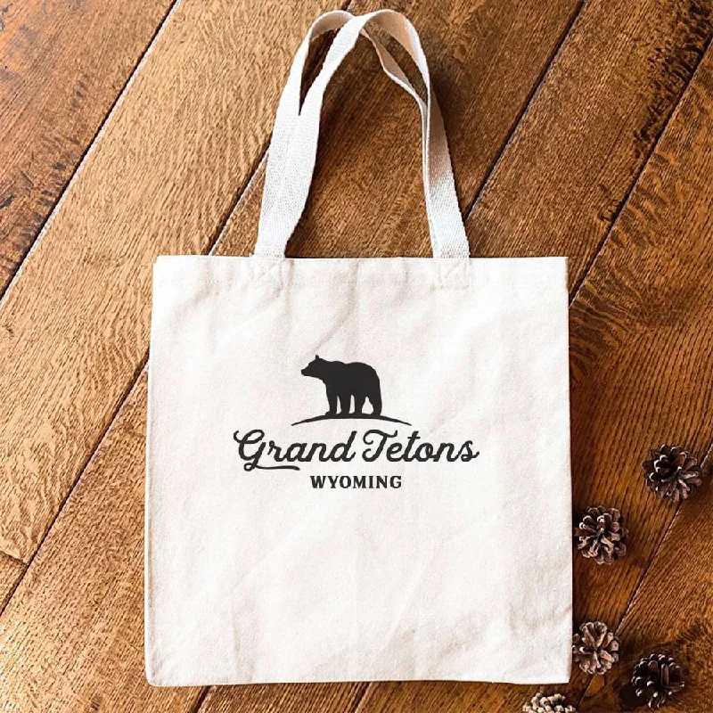 Senior Travelers Bear Silhouette w/ City, State - Canvas Tote Bag