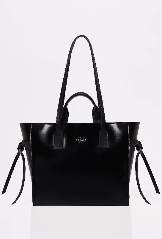 Limited Edition Bags For Collectors Black Leather Tote Bag 'Lambro'