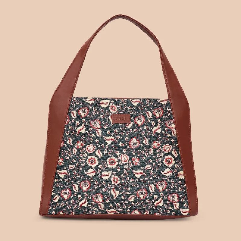 Stylish Bags For Fashion Bloggers With Promotions Chittoor Blue Kalamkari Trapezia Tote