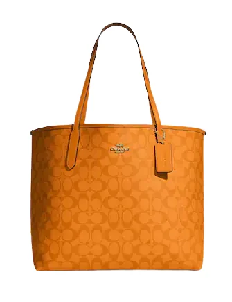 Clearance-Priced Bags Coach City Tote In Blocked Signature Canvas