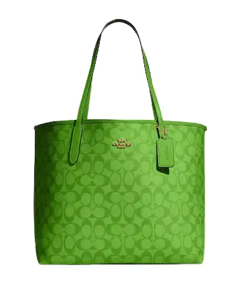 Office Professionals Coach City Tote In Blocked Signature Canvas