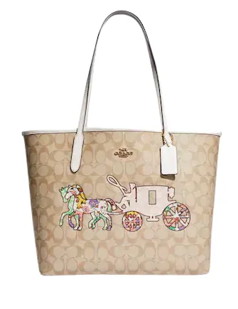 Trendy Festival Bags With Limited-Time Offers Coach City Tote In Signature Canvas With Horse And Carriage Patchwork Graphic