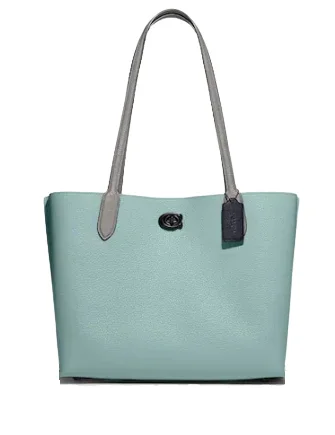 Luxury Bags With Premium Materials And Craftsmanship Coach Willow Tote In Colorblock With Signature Canvas Interior