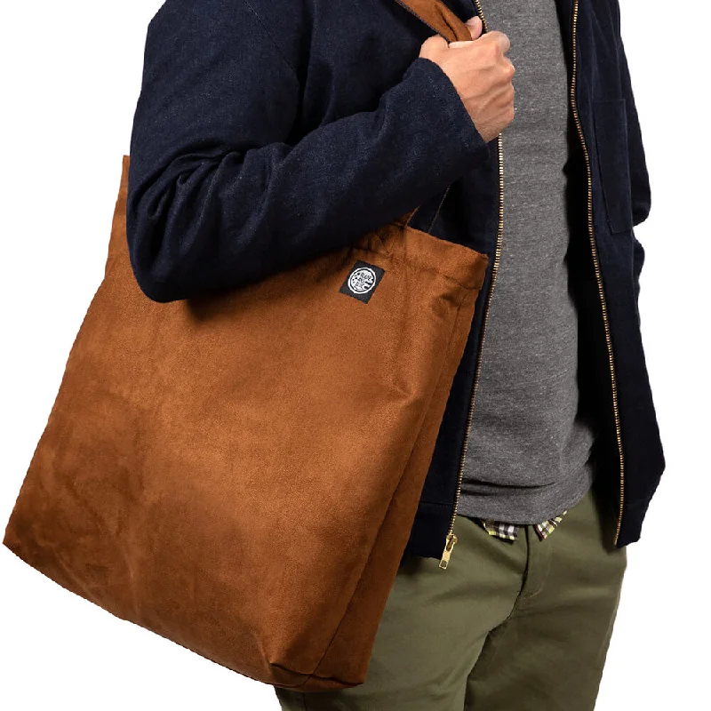 Designer-Inspired Bags At Budget-Friendly Prices Copper Faux Suede & Denim Reversible Tote Bag - Made In USA