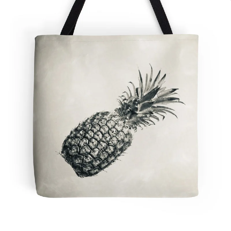 Spacious And Discounted Bags Vintage Black & White Pineapple Tote Bag