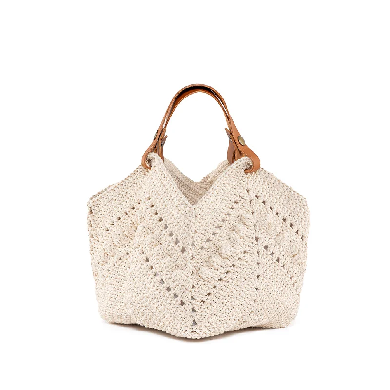 Chic And Clearance-Priced Tote Bags Daniela Mini Knotted Crochet Tote Sand