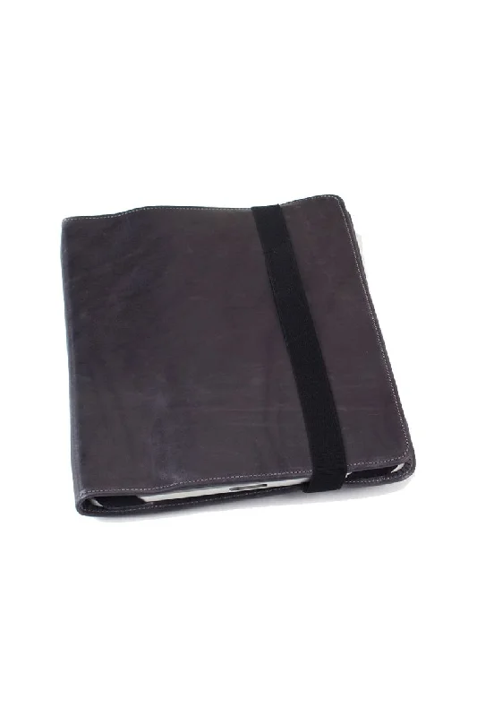 Professional Bags With Office Discounts Large Distressed Grey Slate Leather iPad Book Style Case