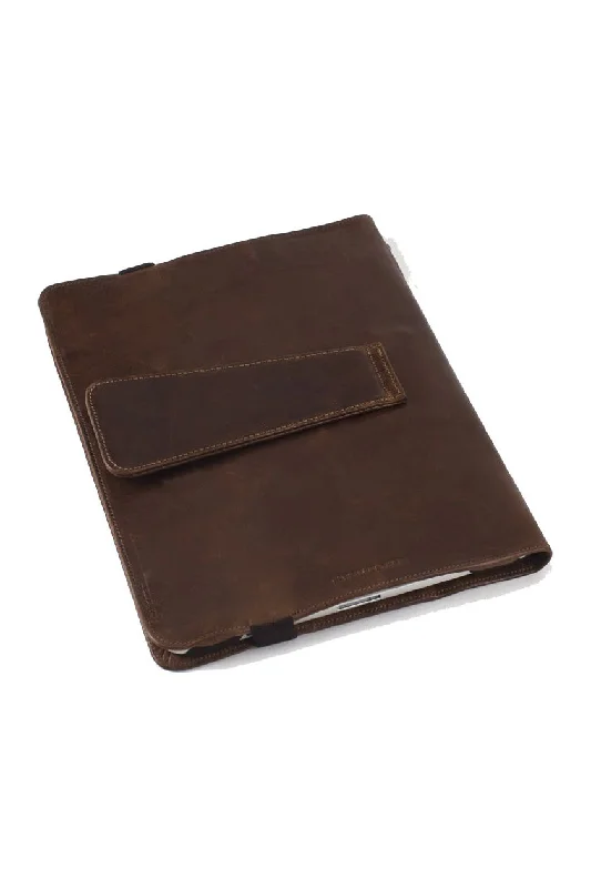 Trendy Festival Bags With Limited-Time Offers Large Distressed Mahogany Leather iPad Book Style Case