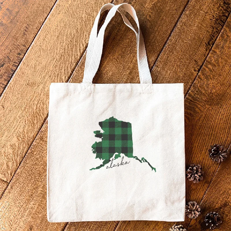 Senior Travelers Green Plaid State - Canvas Tote Bag