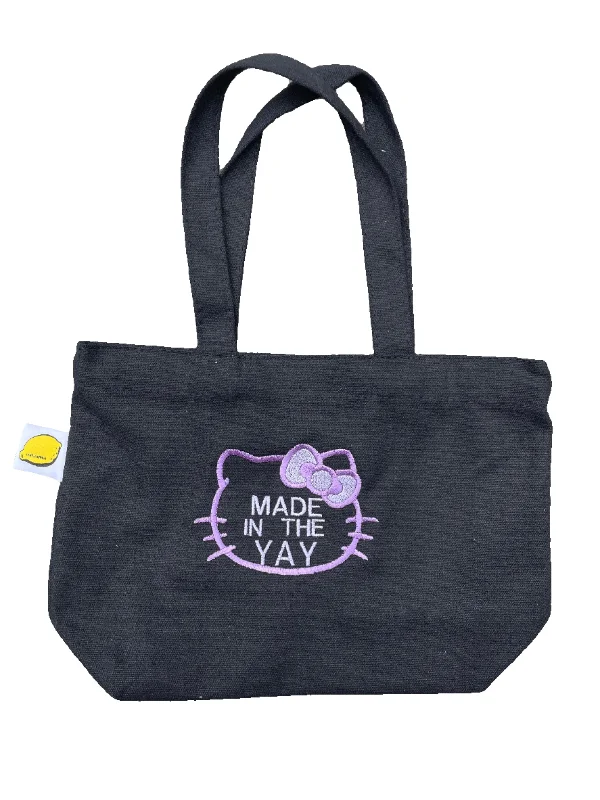 Halloween-Themed HK Made In The Yay Mini Black Tote (Purple Tones)